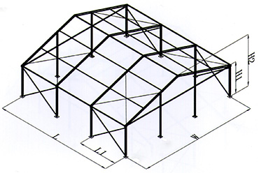 小跨度倉(cāng)儲(chǔ)帳篷結(jié)構(gòu)